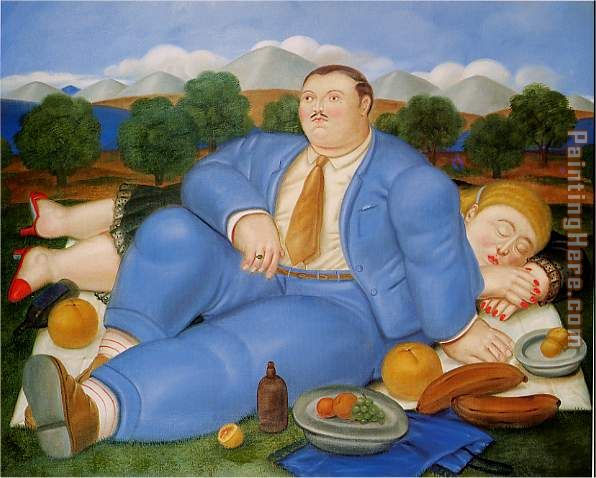 The Nap 1982 painting - Fernando Botero The Nap 1982 art painting